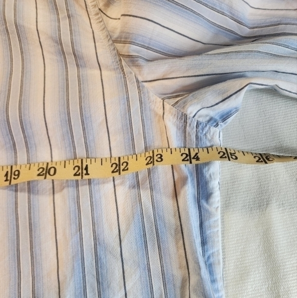 Calvin Klein Jeans Cotton‎ Blue Stipe Button Down Shirt XL - Picture 7 of 11